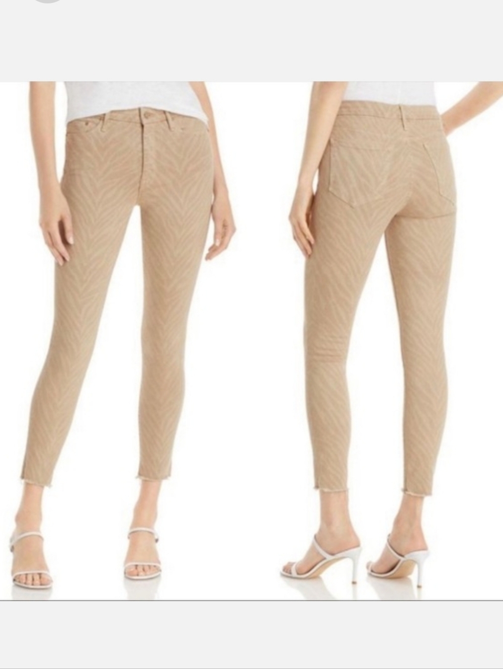 MOTHER The Looker Ankle Fray Sweet Stripes Skinny Jeans